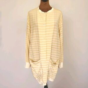 Claire Barrat Paris Cardigan France Lightweight‎ Women's Striped Pockets Sheer